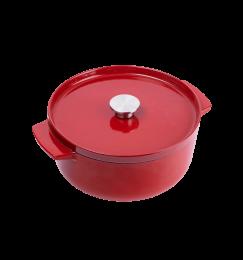 Каструля чавунна з кришкою KitchenAid, 26 см, 5,2 л, червона (CC006060-001)