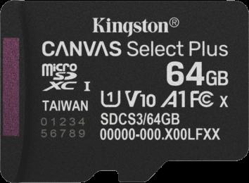 Карта пам'яті 64GB microSDXC Canvas Select Plus Ge n3 100R A1 Single Pack w/o ADP SDCS3/64GBSP