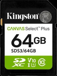Карта пам'яті 64GB SDXC Canvas Select Plus Gen3 10 0MB/s C10 UHS-I U1 V10 SDS3/64GB