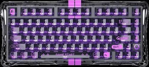 Клавіатура магнітна GravaStar Mercury V75 Lite 75keys, Blackcore, USB-A, Transparent Black
