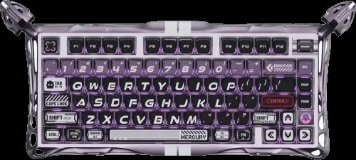 Клавіатура магнітна GravaStar Mercury V75 Pro 80keys, GravaStar x Gateron Jade Gaming, USB-A, 8k, RGB, Iron Purple