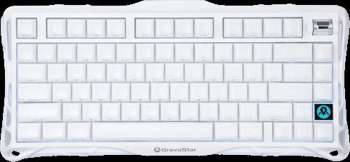 Клавіатура механічна GravaStar Mercury K1 80keys, GravaStar x Kailh Cheery Pink, EN, BT/WL/USB, Opaline White