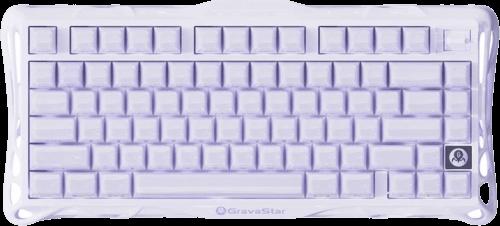 Клавіатура механічна GravaStar Mercury K1 80keys, GravaStar x Kailh Cheery Pink, EN, BT/WL/USB, Lavender Purple