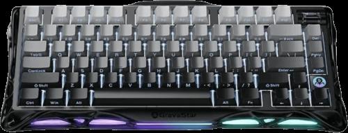 Клавіатура механічна GravaStar Mercury K1 80keys, GravaStar x Kailh Cheery Pink, EN/UKR, BT/WL/USB, чорний