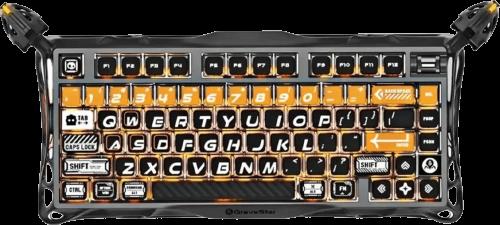 Клавіатура механічна GravaStar Mercury K1 Pro 80keys, GravaStar x Kailh Speedy Mint, BT/WL/USB, жовтий