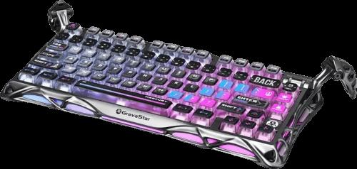 Клавіатура механічна GravaStar Mercury K1 Pro 80keys, GravaStar x Kailh Speedy Mint, BT/WL/USB, cyberpunk