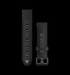 Ремінці для годинника Garmin QuickFit 20 силіконові чорні/гравійно-сірі