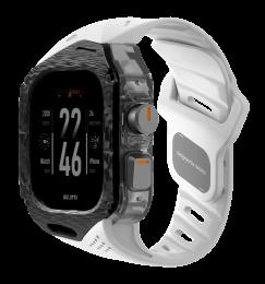 Ремінець AULUMU Carbon Fiber Cover+Black Band  carbon+white (A01-CF-BK)