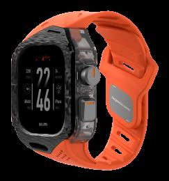 Ремінець AULUMU Carbon Fiber Cover+White Band  carbon+orange (A01-CF-WT)