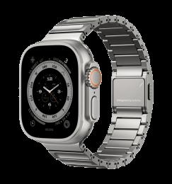 Ремінець AULUMU Full-Titanium Watch Band for Apple Watch Titanium Color  ti+black (UA-C01-TI)
