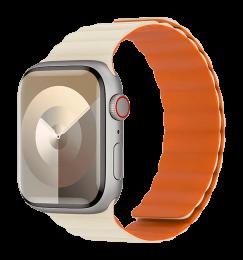 Ремінець Benks Magnetic Silicone Watch Band 42/44/45/49 mm Starlight with Orange
