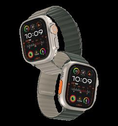 Ремінець Keephone iBands, Silicone Magnetic Snap Army Green + Creamy White (KPIBA49RWHAGN)