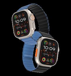Ремінець Keephone iBands, Silicone Magnetic Snap Blue + Black (KPIBA49NBLBK)