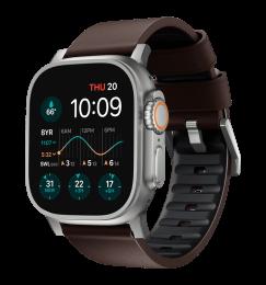 Ремінець Nomad Active Band Pro Silver Hardware Classic Brown 46mm/49mm (NM1A4MSNW0)