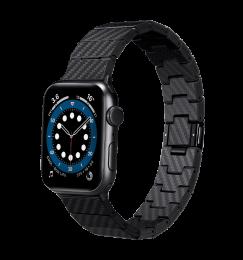 Ремiнець Pitaka Retro Carbon Fiber Watch Band Black/Grey for Apple Watch 49/45/44mm AWB1004/AWB2311