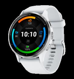 Смарт-годинник Garmin Venu 3 Silver Stainless Steel Bezel with Whitestone Case and Silicone Band (010-02784-00/50)