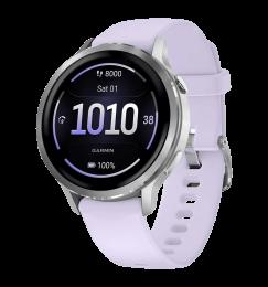 Смарт-годинник Garmin Venu 4 41 mm Silver with Periwinkle Silicone Band (010-03013-01)