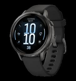 Смарт-годинник Garmin Venu 4 41 mm Slate with Black Silicone Band (010-03013-02)