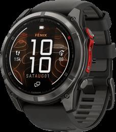 Смарт-годинник Garmin Fenix 8 51mm MicroLED Sapphire Carbon Gray DLC Titanium/Black Silicone (010-03380-13)
