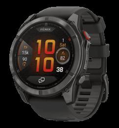 Смарт-годинник Garmin Fenix 8 Pro (51 mm) AMOLED Sapphire, титан Carbon Gray DLC із силіконовим ремінцем (010-03199-01)