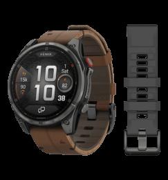 Смарт-годинник Garmin Fenix 8 Pro (51 mm) AMOLED Sapphire, титан Carbon Gray DLC із шкіряним ремінцем (010-03199-40)