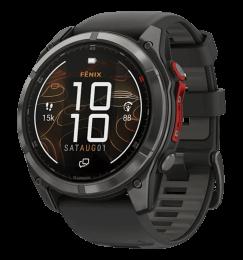 Смарт-годинник Garmin Fenix 8 Pro (51 mm) MicroLED Sapphire, титан Carbon Gray DLC із силіконовим ремінцем (010-03380-01)
