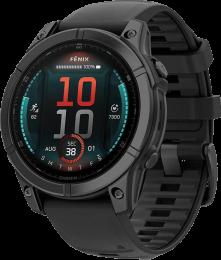 Смарт-годинник Garmin Fenix E 47mm AMOLED Slate Gray Steel with Black Silicone Band (010-03025-03/01/13)