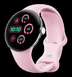 Смарт-годинник Google Pixel Watch 3 Wifi 41mm Silver Case/Rose Quartz Band