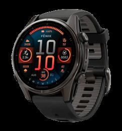 Спортивний годинник Garmin Fenix 8 43mm AMOLED Sapphire Carbon Gray DLC Tit. w. Black/Pebble Gray S. Band (010-02903-20/21)