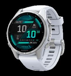 Спортивний годинник Garmin Fenix 8 43mm AMOLED Silver with Whitestone Silicone Band (010-02903-00)