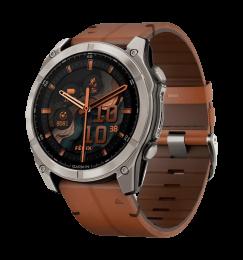 Спортивний годинник Garmin Fenix 8 51mm AMOLED Sapphire Carbon grey DLC w. Chestnut Leather Band (010-02905-40)