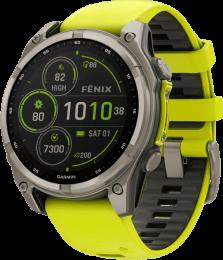 Спортивний годинник Garmin Fenix 8 51mm Solar Sapphire Titanium w. Amp Yellow/Graphite Silicone Band (010-02907-20/21) UA