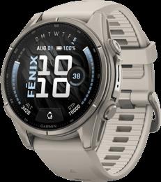 Спортивний годинник Garmin Fenix 9 43mm AMOLED Sapphire Titanium with Fog Gray Silicone Band (010-04761-00)