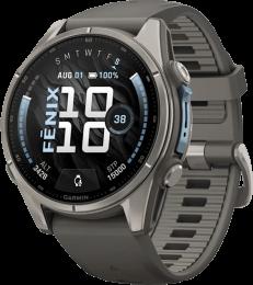 Спортивний годинник Garmin Fenix 9 43mm AMOLED Sapphire Titanium with Pebble Gray Silicone Band (010-04761-10)