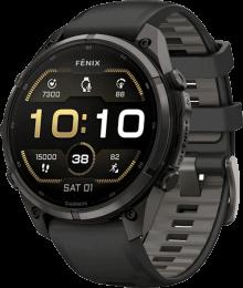 Спортивний годинник Garmin Fenix 9 Pro 47mm AMOLED Sapph. Carbon Gray DLC Tit. with Black/Pebble Gray Silico (010-04336-15)