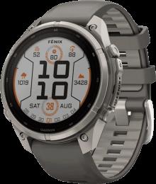 Спортивний годинник Garmin Fenix 9 Pro 47mm Sapph. Titanium with Pebble Gray/Silver Gray Silicone Band (010-04338-05)