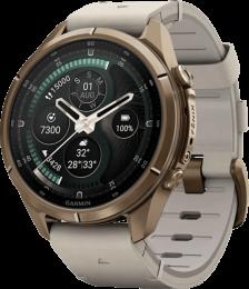 Спортивний годинник Garmin Fenix 9 Pro 43mm AMOLED Sapph.Autumn Gold Titanium with Bone Leather Band (010-04335-40)