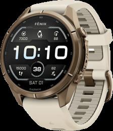Спортивний годинник Garmin Fenix 9 Pro 43mm AMOLED Sapph.Autumn Gold Titanium with Cream/French Gray Silicone (010-04335-25)