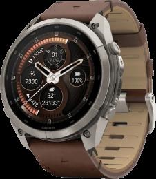 Спортивний годинник Garmin Fenix 9 Pro 51mm AMOLED Titanium with Walnut Leather Band (010-04337-40)