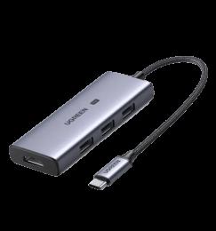 Хаб UGREEN CM500 4-in-1 USB Type-C to 3xUSB 3.0 + HDMI Multifunction Adapter Space Gray (50629)