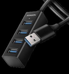 Хаб AXAGON HUE-M1AL SuperSpeed USB-A MINI hub, USB-A кабель 120см, Чорний