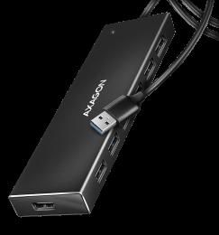Хаб AXAGON HUE-F7A SuperSpeed USB-A FLAT hub, 1м USB-A , Чорний