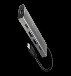 Хаб концентратор AXAGON HMC-5G2 USB-C 10Гбіт/с SPEEDSTER 5in1 hub (rev2.0), Сірий