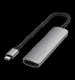 Хаб Satechi 4-in-1 USB-C Slim Multiport 4K Space Grey (ST-P4SM)
