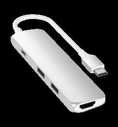 Xaб Satechi Aluminum Type-C Slim Multi-Port Adapter 4K Silver (ST-CMAS)
