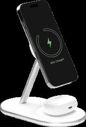 Зарядна станція Puro Qi2 2 in 1 Mag Wireless Charging Stand PUFCCSQIMAG5WHI