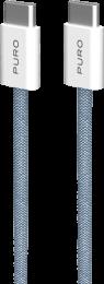 Зарядний кабель Puro Braided Cable FABK4 USB-C to USB-C, 1.5m 60W 480mbps, dark blue