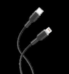 Зарядний кабель Puro Soft Cable USB-C to Lightning 1.5m, black PUCAPLTUSBCICONBLK