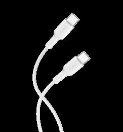 Зарядний кабель Puro Soft Cable USB-C to USB-C 1.5m, white PUUSBCUSBCICONWHI