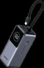 Зовнішній акумулятор UGREEN 130W 20000 mAh Power Bank with Built-in Cable PB723 Cірий (55365B)
